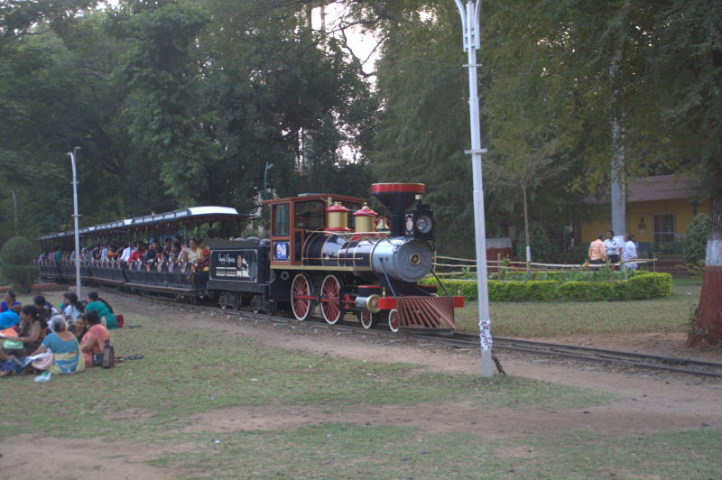 Toy train inside Sayaji Baug.