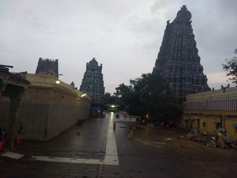 The gopuras of Meenakshi temple.