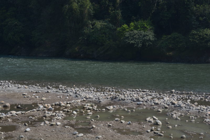 The highway from Tezpur to Tawang follows the Kameng river all the way from Tezpur to Sela pass. Here is the river as seen at Bhalukpong.