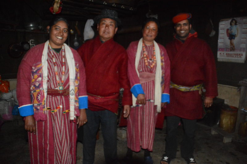 Priya and I dressed up as Monpas at the home of our hosts in Tawang.